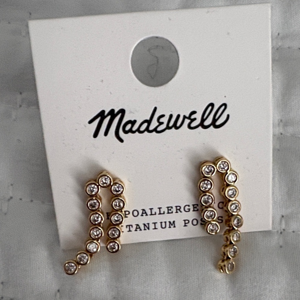 Madewell Gold Crystal-Embellished Earrings